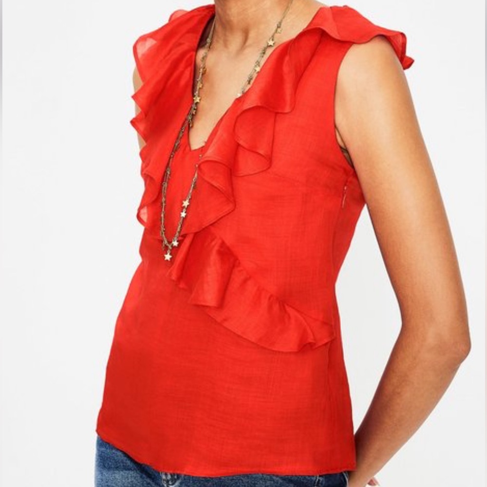 Boden- Bright Orange/Red Alicia Top. Size US 4